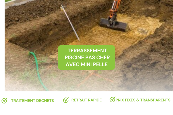 Location benne gravats avec service de terrassement piscine mini pelle à Mallemort proche de Salon de Provence